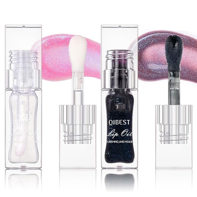 Magic Color Changing Lip Oil, Cosmetics Color Changing Lip Oil, Warm Change Hydrating Lip Gloss, Long Lasting Shimmery Lip Glow Oil, Moisturizing Non-sticky Fresh Texture Lip Oil (Set G, 2)