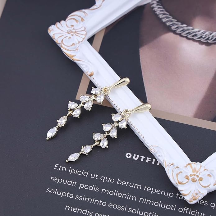 Vintage Crystal Drop Earrings Crystal Wedding