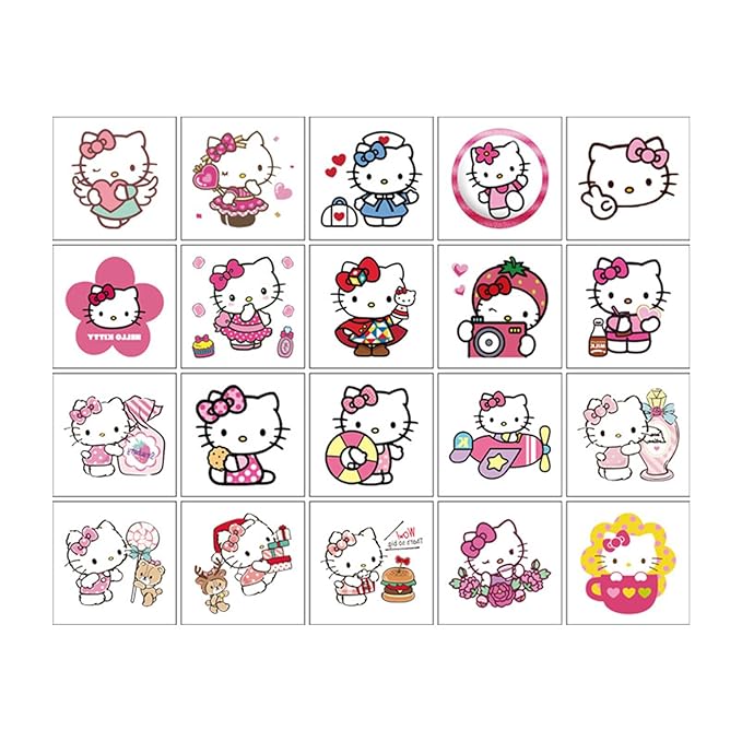40pcs Hello Kitty Temporary Tattoos for Kids,Kitty Cat Gifts (Hkit)