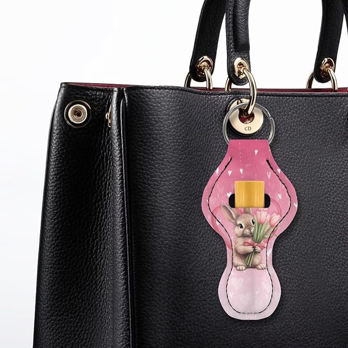 Chapstick Holder Keychain for Lipstick Lip Girls