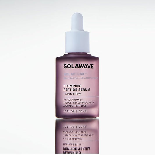 Solawave Plumping Peptide Lifting Serum with Triple Hyaluronic Acid, Probiotics, Avocado Vegan Peptides for Collagen and Radiant Complexion - Anti-Aging Preventative for All Skin Types (1 FL OZ)