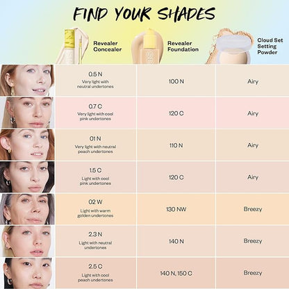 Kosas Revealer Concealer - Medium Coverage Makeup with 01 N)