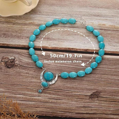 Y2K Necklace Puffy Turquoise Beaded Necklaces