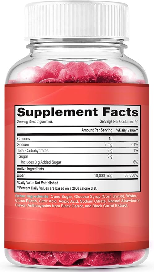 Biotin Gummies for Hair Growth | Max Strength Biotin 10000mcg Prevents Thinning and Loss | Chewable Biotin Supplement For Women Men and Kids | 100 Count Vegan Hair Gummies for Hair Skin and Nails