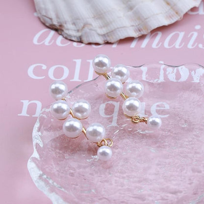 Boho Pearl Drop Earrings Long Pearl Tassel Earrings