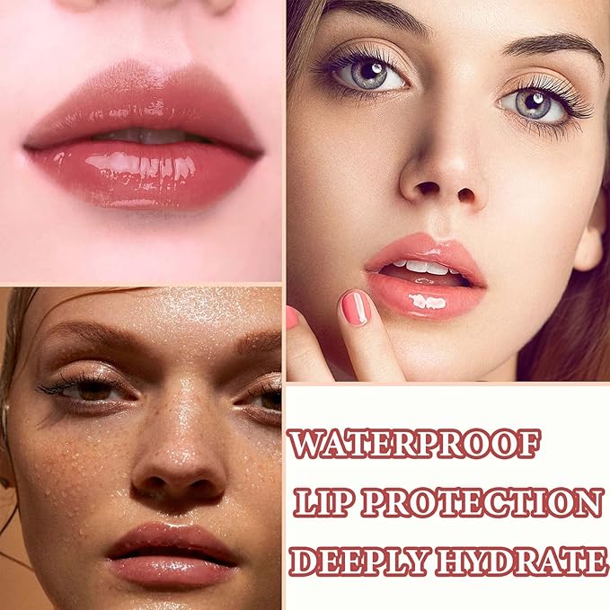Lip Glow Oil,Clear Plumping Lip Oil Waterproof Glow