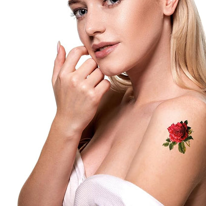 Temporary Tattoo, 50 PCS 3D Flower Tattoo Stickers Women Girls