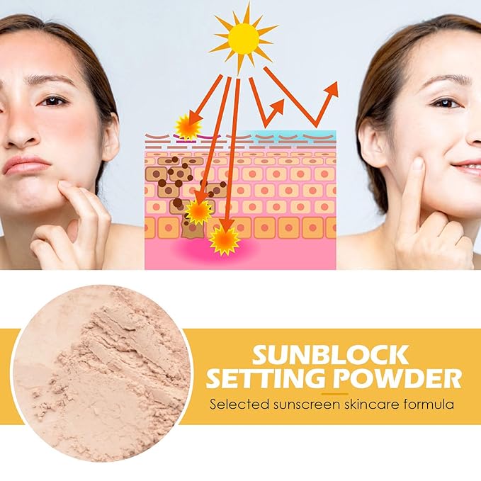 Sunscreen Setting Powder SPF 50 Loose Powder with All Skin-2PC 0.28 oz