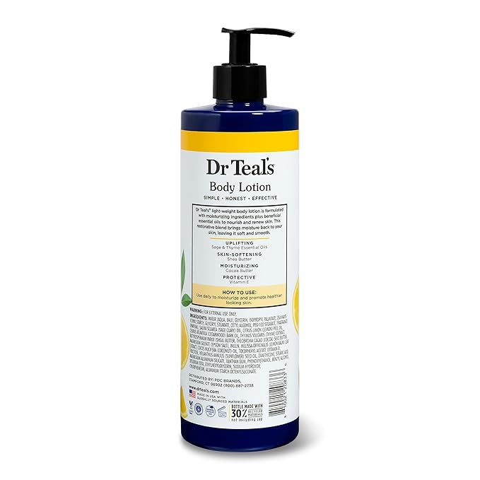 Dr Teal's Body Lotion, Lemon Prebiotic 18 oz