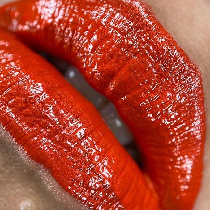 Unicorn Snot Liquid Metal Lip Paint - Metallic Lip Gloss - Non-drying, Long-lasting Liquid Lipstick, Intense Pigment Lip Color with Metallic Shimmer - Vegan, Cruelty-Free Lip Makeup, Bright Red (Lava)