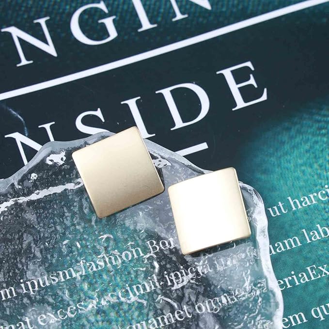 Vintage Square Stud Earrings Square Shape