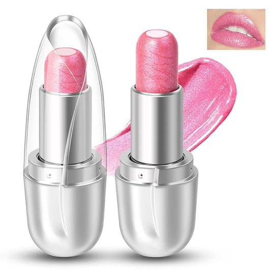 Jelly Glitter Lipstick, Magic Color Changing Lip Stain Queen, Hydrating Long Lasting Tinted Lip Balm with Creamy Texture, High Pigmented Non-Stick Lip Stain Glitter Lip Gloss Makeup, 05