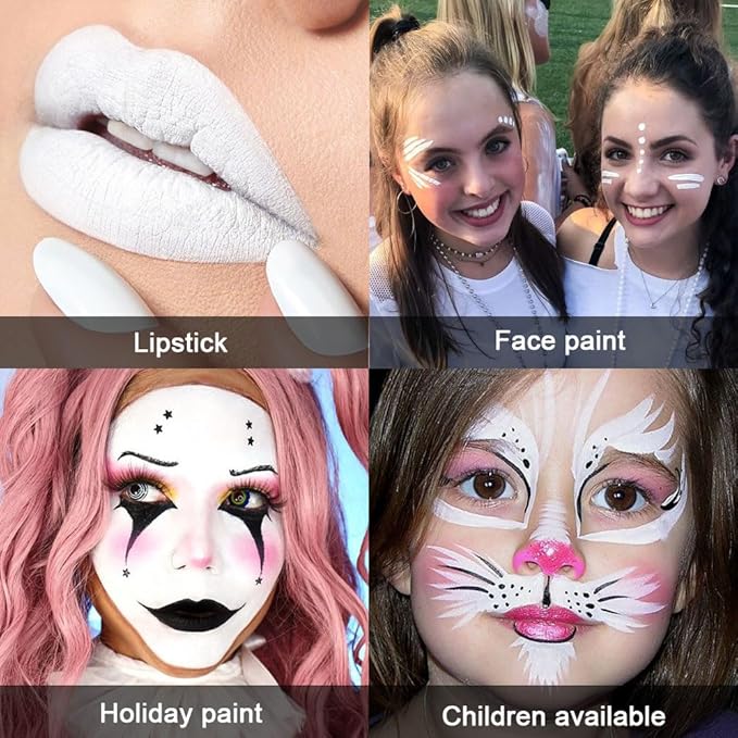 AMY'S DIARY 2in1 Matte Colors Lipstick & Liquid Lipstick 3Pcs Set, Full Color Lip Gloss, Matte for halloween, Long Wear Waterproof Velvet Lipstick (3 pcs White)