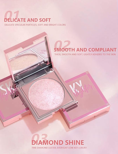 MAEPEOR Face Highlighter Palette 8 Colors Smooth Shimmer Champagne Powder)