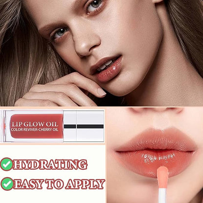 Lip Glow Oil,Clear Plumping Lip Oil Waterproof Glow
