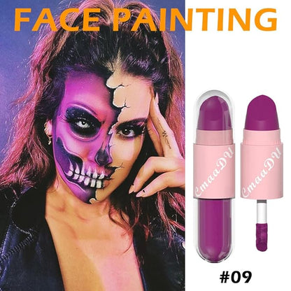 AMY'S DIARY 2in1 Matte Colors Lipstick & Liquid Lipstick 3Pcs Set, Full Color Lip Gloss, Matte for halloween Long Wear Waterproof Velvet Lipstick (Bright+Dark red +Purple)