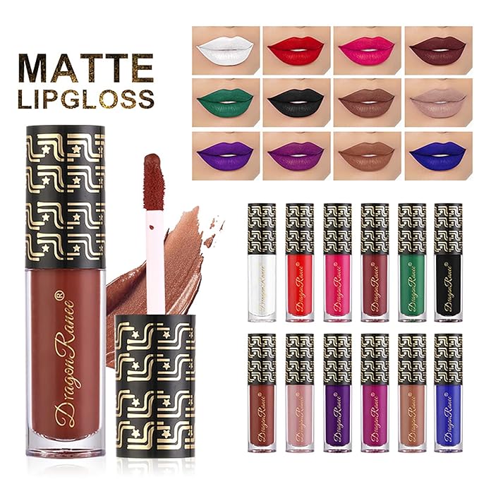 Halloween Dark Matte Liquid Lipstick for Women, Long Lasting Waterproof Lip Gloss, Face Body Painting, Vivid Vampire Lip Stain for Masquerade, Party Goth Makeup, Cosplay (#07 Chocolate)
