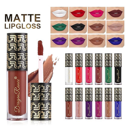 Halloween Dark Matte Liquid Lipstick for Women, Long Lasting Waterproof Lip Gloss, Face Body Painting, Vivid Vampire Lip Stain for Masquerade, Party Goth Makeup, Cosplay (#07 Chocolate)