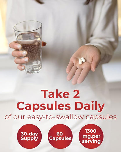 Elovate Glukosae Capsules, 1310mg - All-Natural, 3rd-Party-Tested, Non-GMO & Gluten-Free Complex with Guggul Extract, Biotin, Ceylon Cinnamon, & Ashwagandha for Overall Vitality, 60 Counts