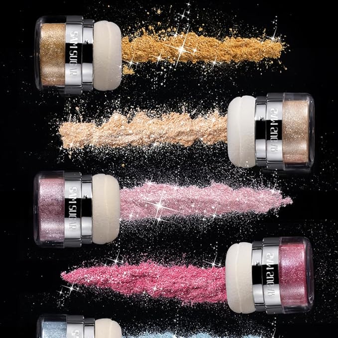 Glitter Body Highlighter Powder Body Shimmer Sparkle Face sponge head（01#）