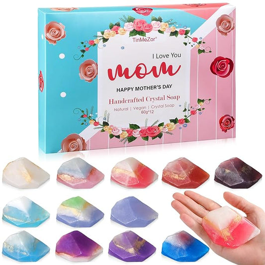 Loopeer 12 Pieces Gemstone Soap