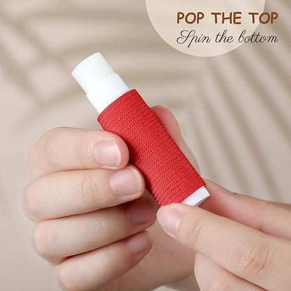 100 Pack Lip Balm Holder Solid Color Lip Balm Keychain Holder Clip on Lipstick Sleeves Elastic Lipstick Holders for Purse Car Keychain