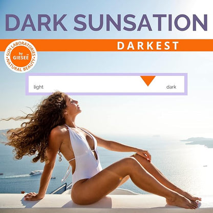 Sun Laboratories By Giesee Dark Sunsation Spray Tan Solution 1/2 Gallon - Professional Self Tanner, Spray Tan, Fake Tan, Airbrush Tanning Solution, Non-Toxic, Dark Sunless Tanning Spray