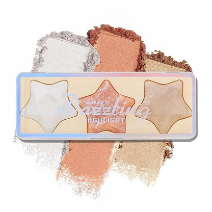 Boobeen 3 Colors Baked Shimmer Highlight & Blush
