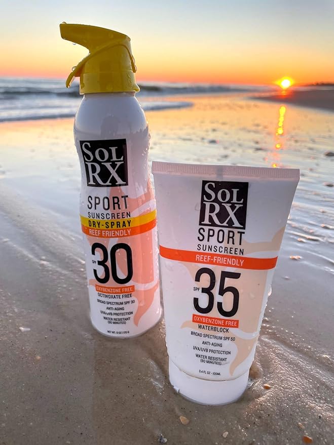 SolRX SPORT SPRAY SPF 30 Sunscreen Spray SPF30, Fragrance Free, Reef Safe Sunscreen, Broad Spectrum Sunscreen for Face and Body, Oxybenzone Free