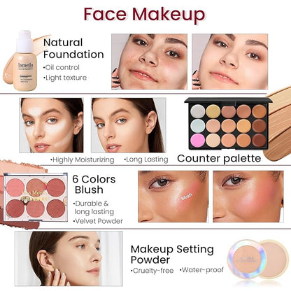 Makeup Kit for Women Full Kit, Travel Makeup