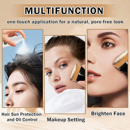 AWCCXMYM Sunscreen Powder Setting Powder SPF 35 Mineral Full Coverage Scalp Sunscreen Setting Spray Powder Makeup for Hair Face Body Flawless Skin, Vegan & Cruelty Free #Translucent