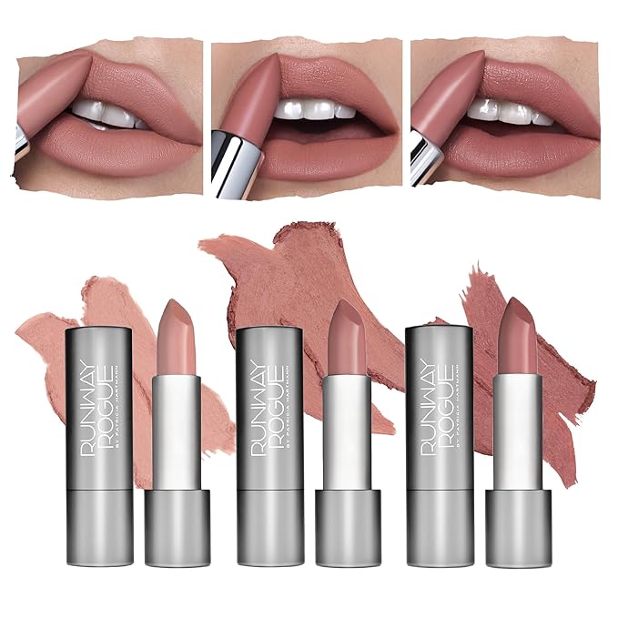 Runway Rogue 90s Vibe Lipstick Trio, Moisturizing Matte Rogue