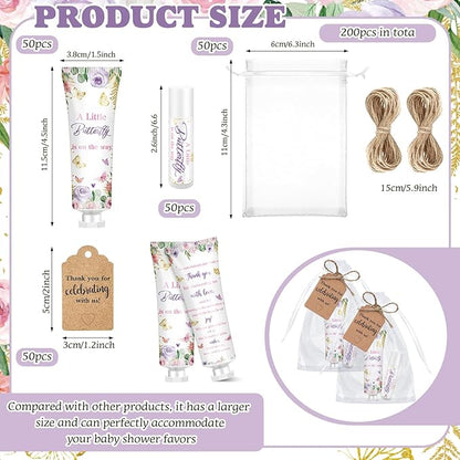 50 Sets 200 Pcs Baby Shower Tags(Butterfly)