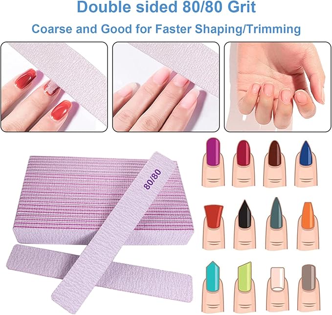 80/80 grit nail files, emery