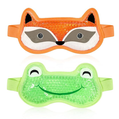 Bundle of CONBELLA 2PCS Adorable Cooling Eye Mask Gel Eye Mask, Reusable Hot Cold Therapy and Cooling Eye Mask, Gel Eye Mask for Dark Circles, Migraines, Eye Surgery, Warm Compress for Eyes