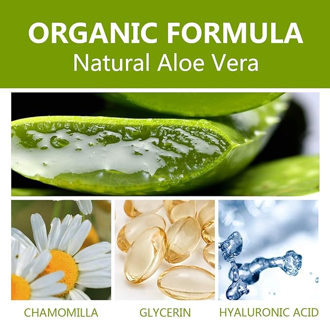 benatu Aloe Vera Gel for Face and Hair, 100% Pure Cold Pressed, Natural Facial Moisturizer for Sunburn Relief, Ance, Skin Care (8.8 fl oz)