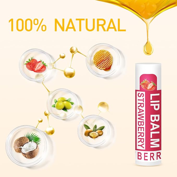 DMSKY 24 Pack Lip Balm, Natural