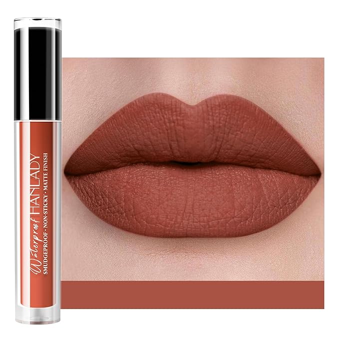 Brown Lipstick Matte, Nude Liquid Lipstick Long Lasting Long