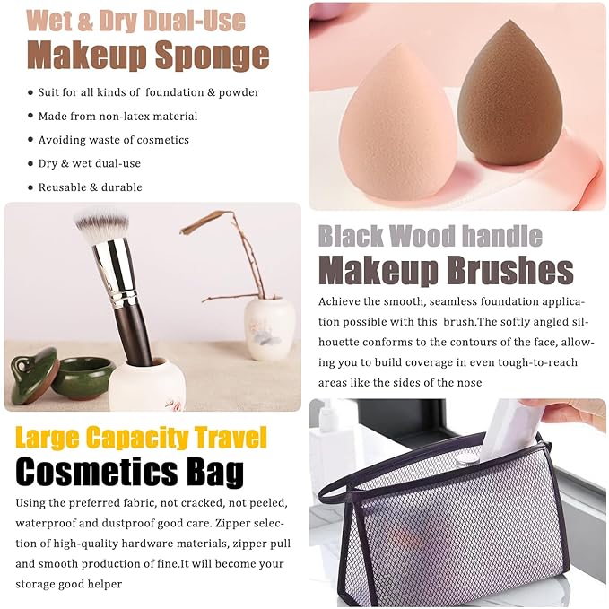 All in One Makeup Kit,Includes Naked Eyeshadow,Liquid Foundation,CC