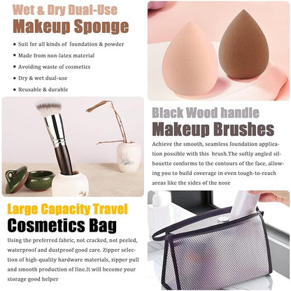 All in One Makeup Kit,Includes Naked Eyeshadow,Liquid Foundation,CC