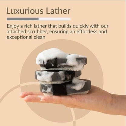 Yoove Bamboo Charcoal Soap with Scrubber,