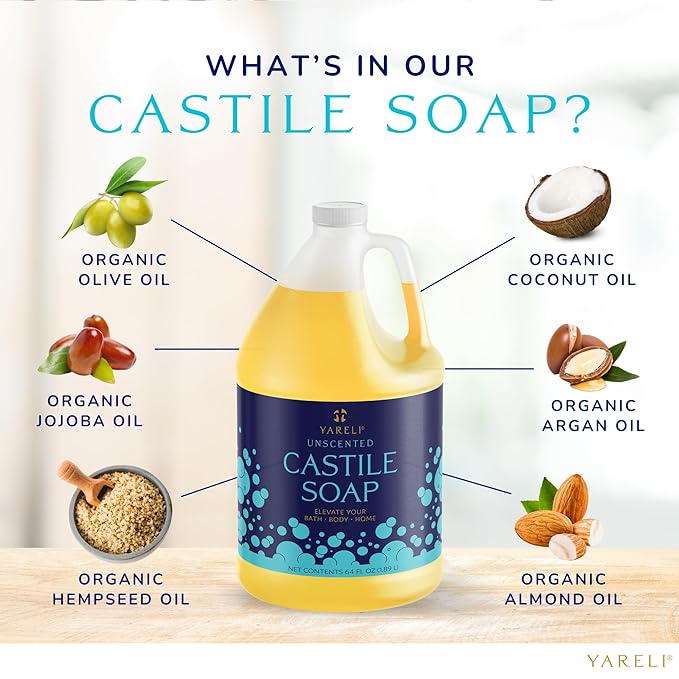 Pure Castile Liquid Soap, Unscented,