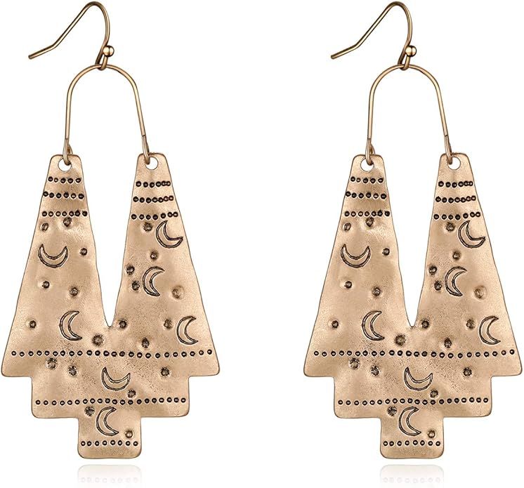 Zealmer Gold Geometric Earrings Statement Vintage