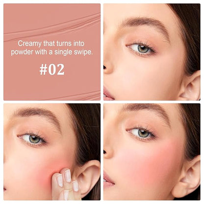 Boobeen Cream Blush for Cheeks, Matte Liquid Cream Natural Glowing