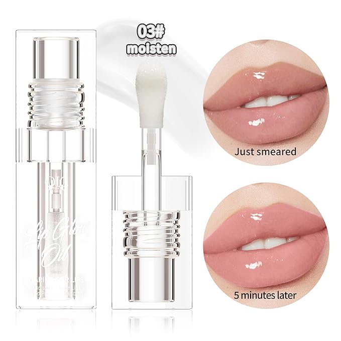 3 Colors Lip Plumping Gloss Waterproof Long-Lasting Moisturizing Velvety Lip Stain Clear/Black Cherry/Black Lip Oil Plumping Hydrating Liquid Lipstick Vegan Lip Makeup