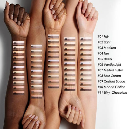 FOCALLURE 2 in 1 Cream Bronzer and Highlighter Pen,MOCHA CHIFFON