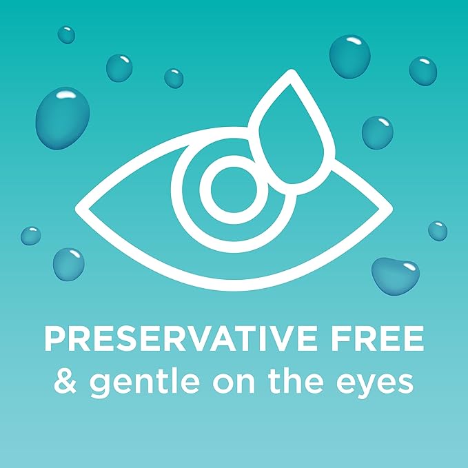 Blink Tears Lubricating Eye Drops Preservitive Free, Moisturizing & Soothing for Mild to Moderate Dry Eyes, with Hyaluronate, Reduces Discomfort, Long-Lasting Hydration, 0.01 Vials (25 Count)
