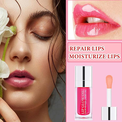 Lip Glow Oil,Hydrating Plumping Lip Tint