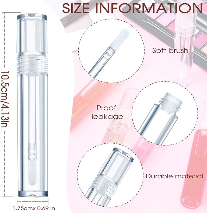 30 Pieces Empty Lip Gloss Tubes 5 ml Gloss