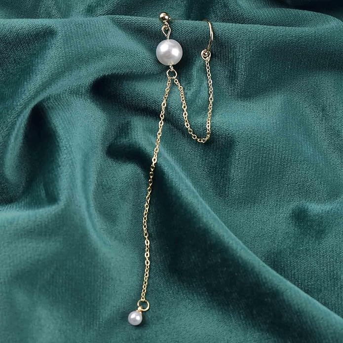 Vintage Long Pearl Drop Earrings Pearl